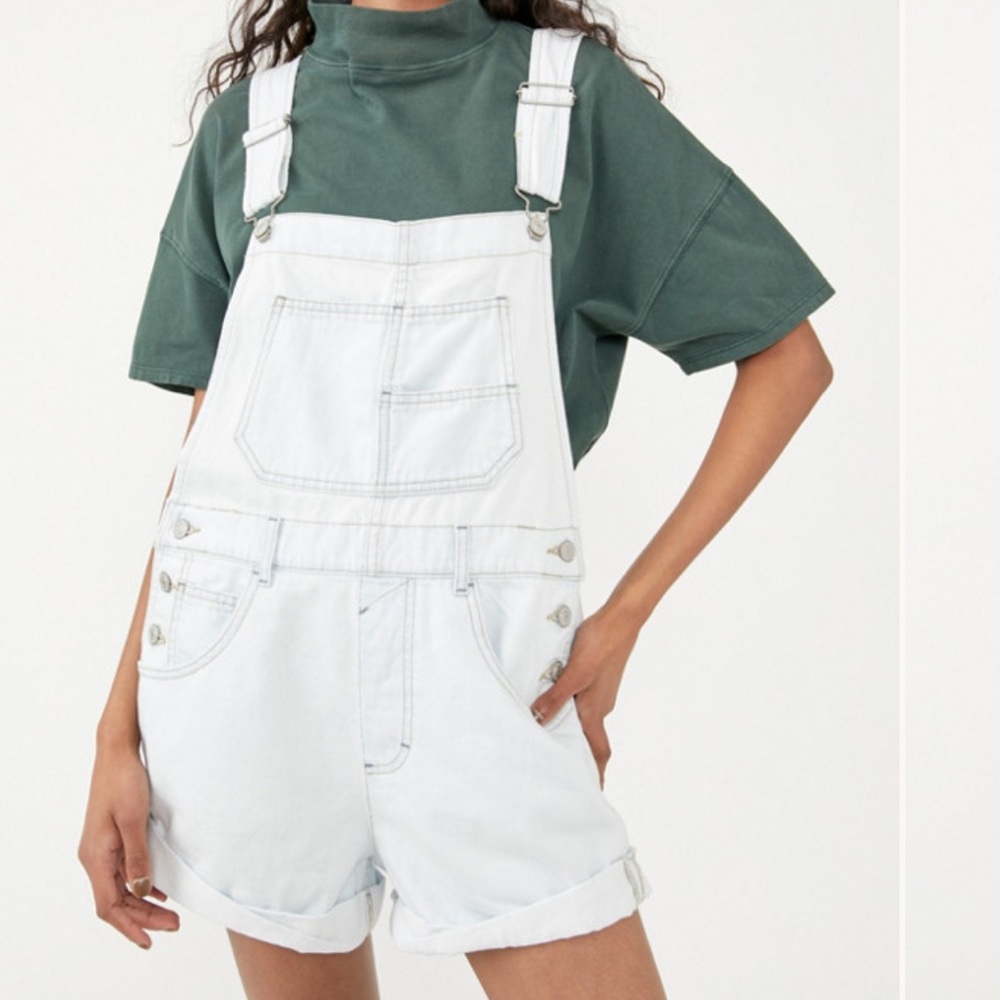Free People We The Free Ziggy Denim Shortalls - Light Wash